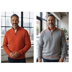 Tommy Bahama Flip Side Classic 1/4 Zip Reversible Pullover Sweater Size Large